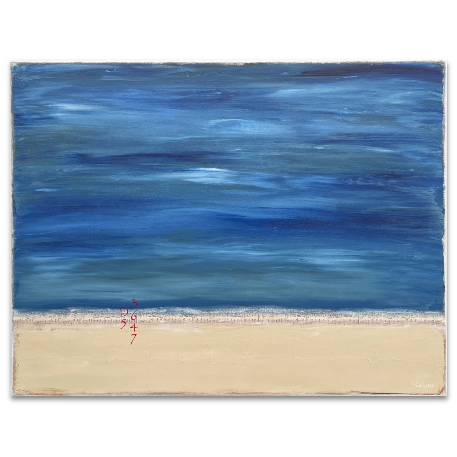 Original Encaustic Landscape Painting online Inspired by the Ocean, 8x10” on raised panel, water, texture art, beach, colorful, summer, sea